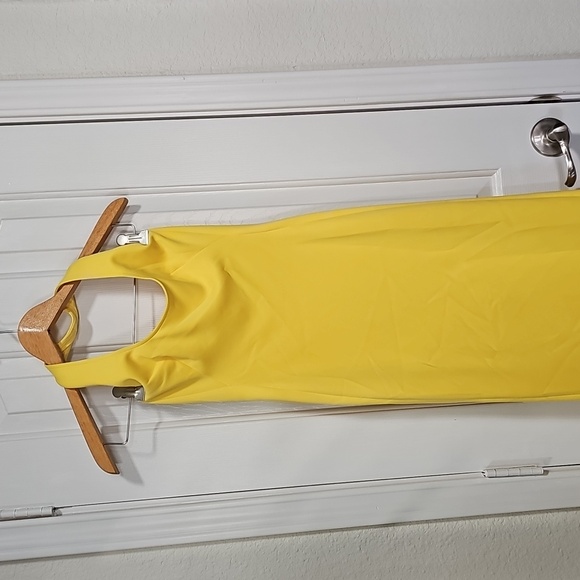 Black Halo Eve Naples Yellow Halter Sleeveless Maxi Gown Dress Women's S… - Picture 1 of 7
